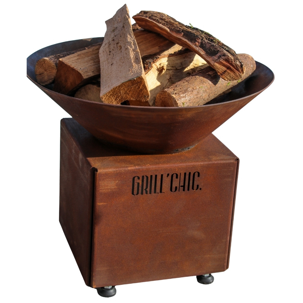 Mini cevenol simple cuve corten - brasero m rond - idéal pour un feu de jardin esthétique et fonctionnel