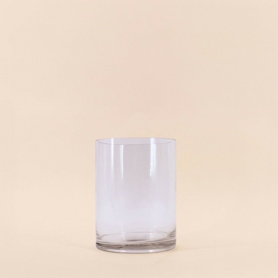 Vase cylindrique en verre transparent 15x20cm
