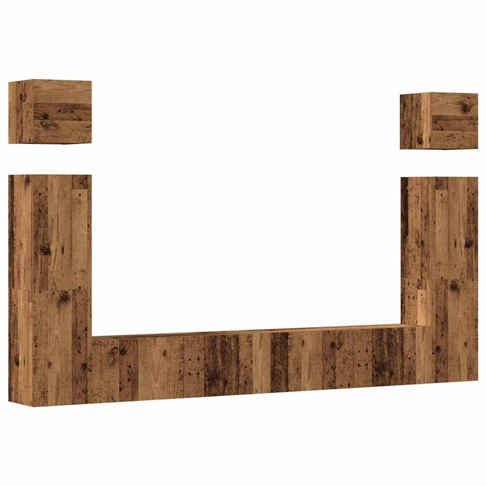 Ensemble de meuble tv mural 6 pcs vieux bois bois d'ingénierie
