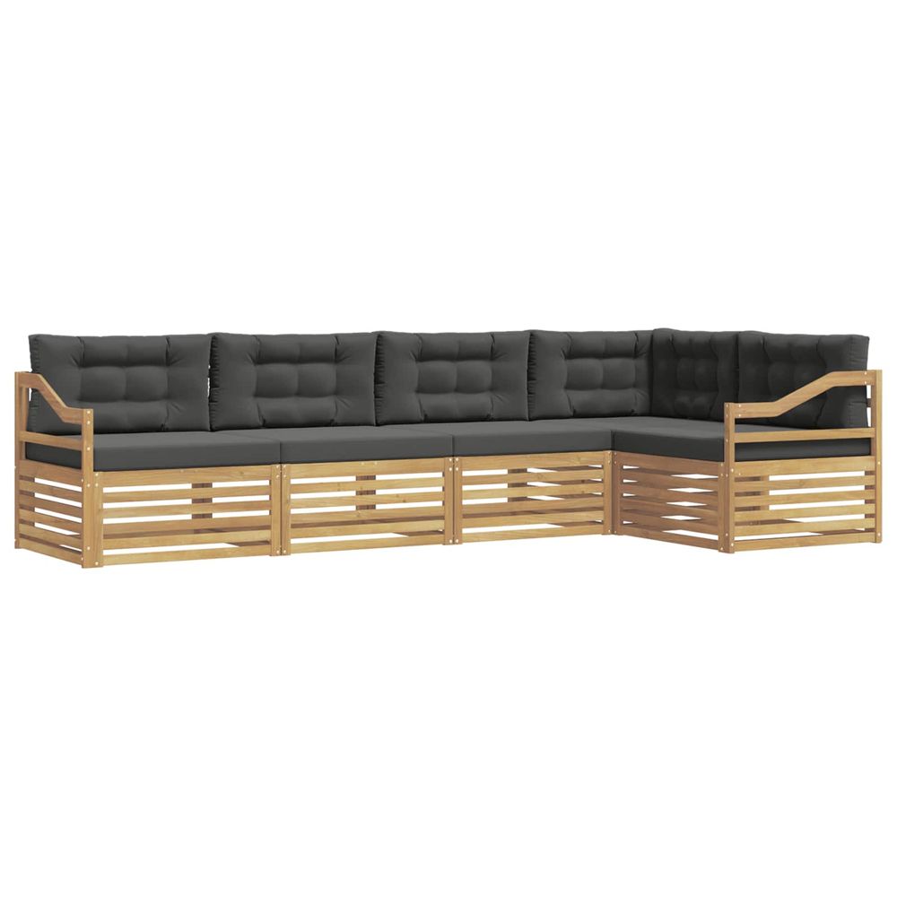 Ensemble de canapés d'extérieur 5 pc blanc et anthracite