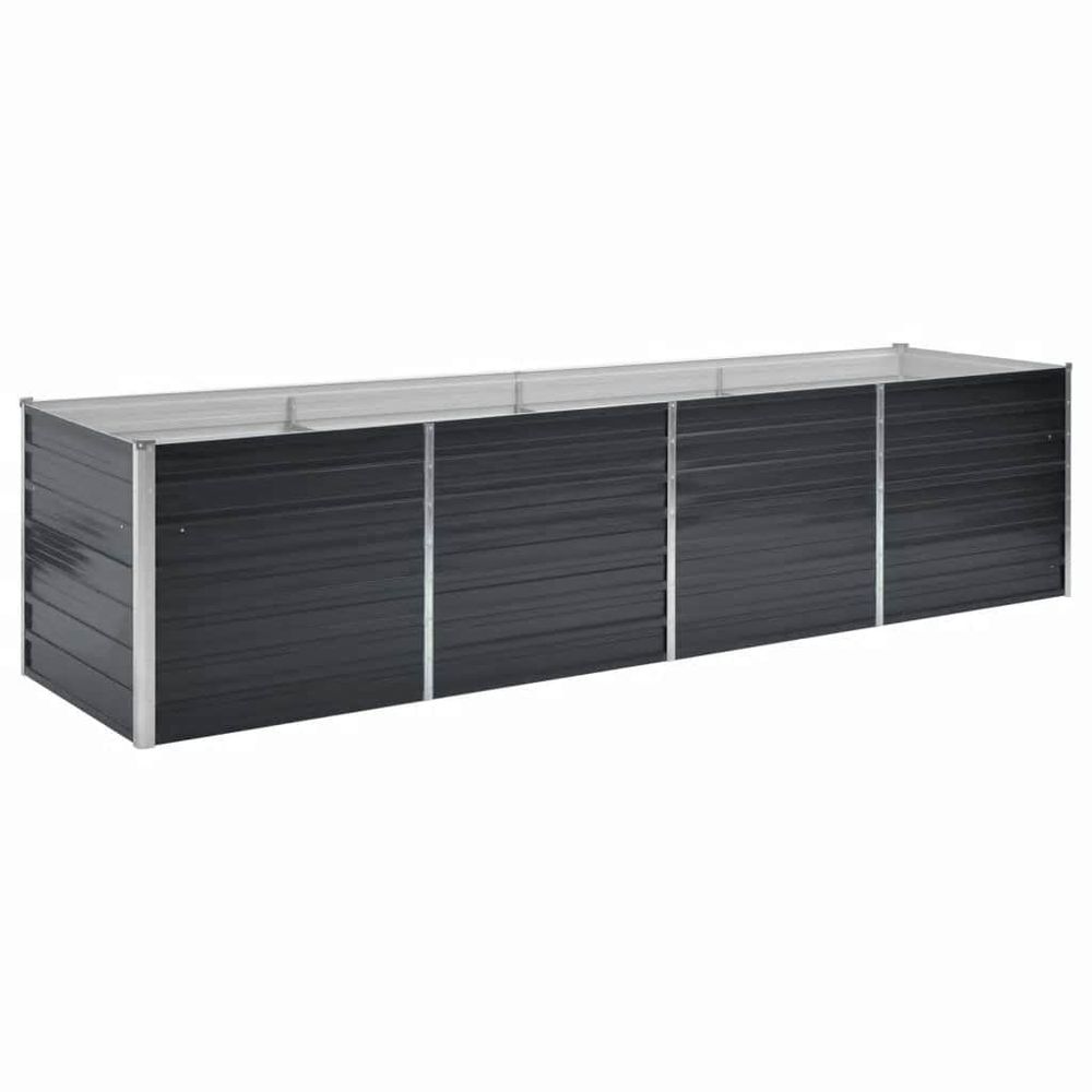 Lit surélevé de jardin anthracite 320x80x77 cm acier galvanisé