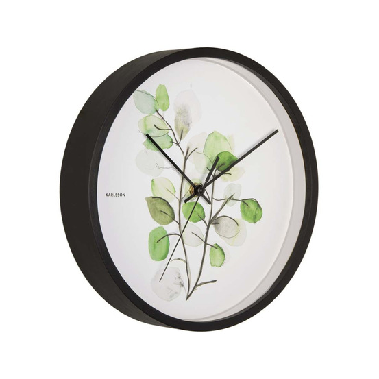 Horloge ronde botanical 26 cm eucalyptus
