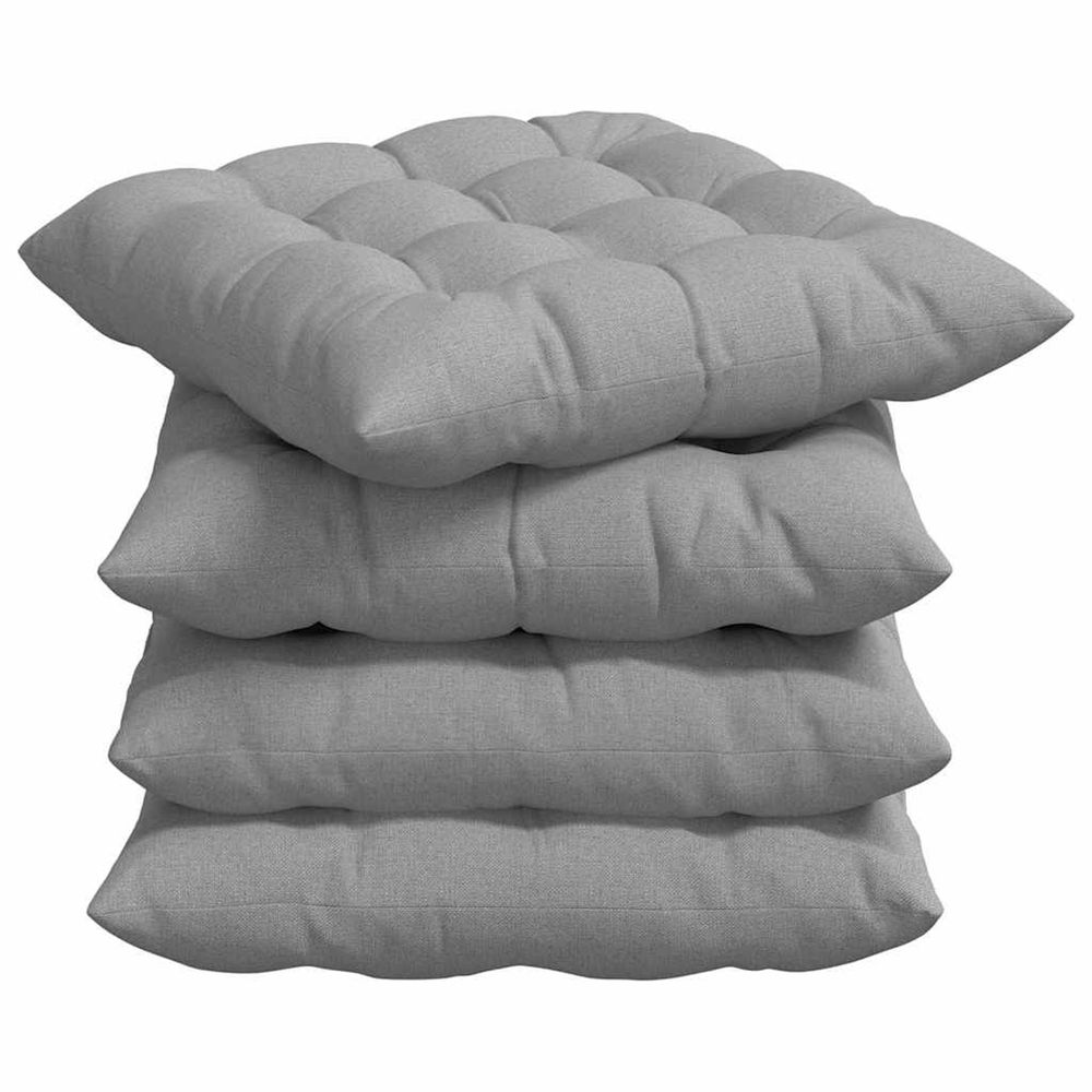 Coussins de siège 4 pc tissu gris nuage 40 x 40 x 6 cm