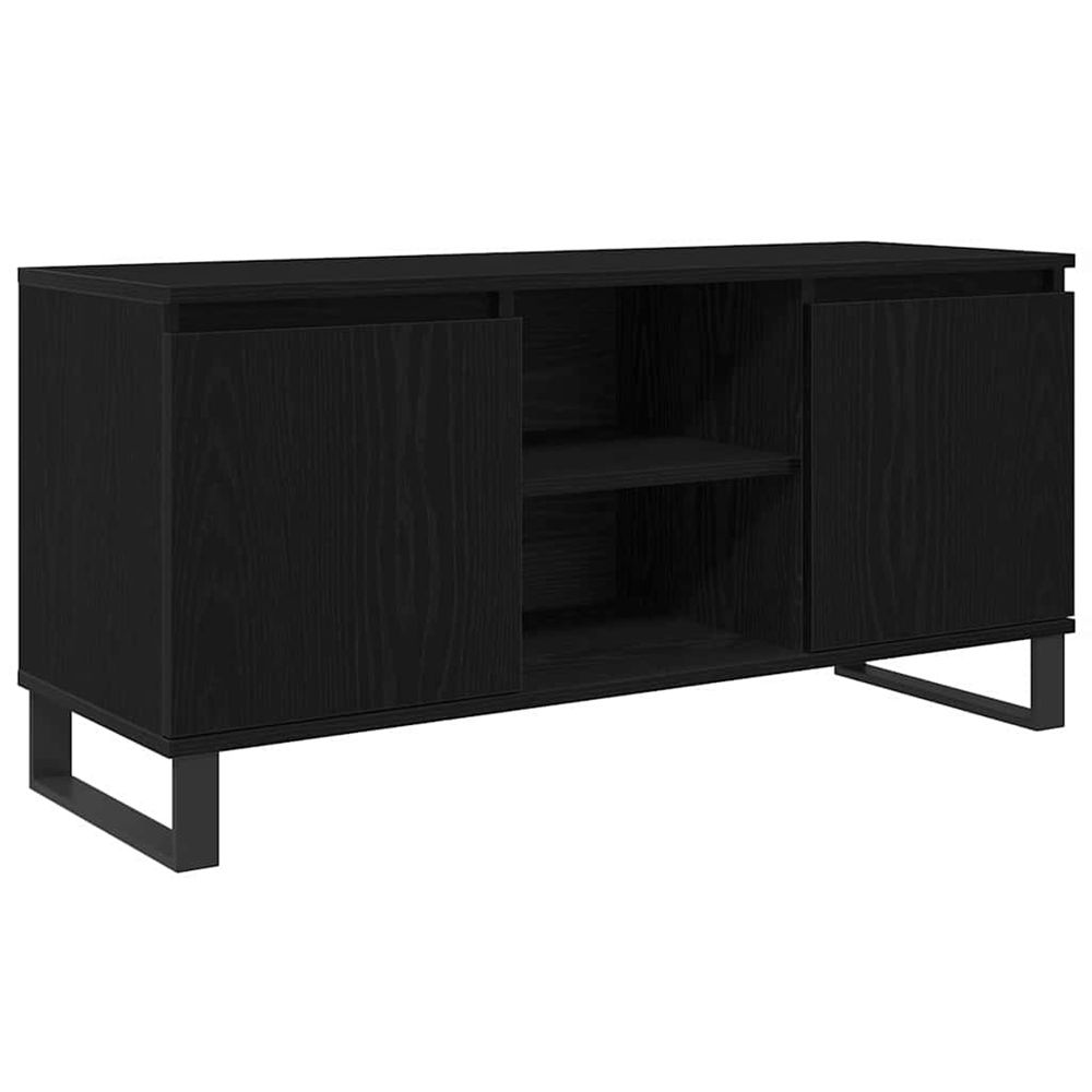 Meuble tv 104 x 35 x 50 cm chêne noir bois d'ingénierie
