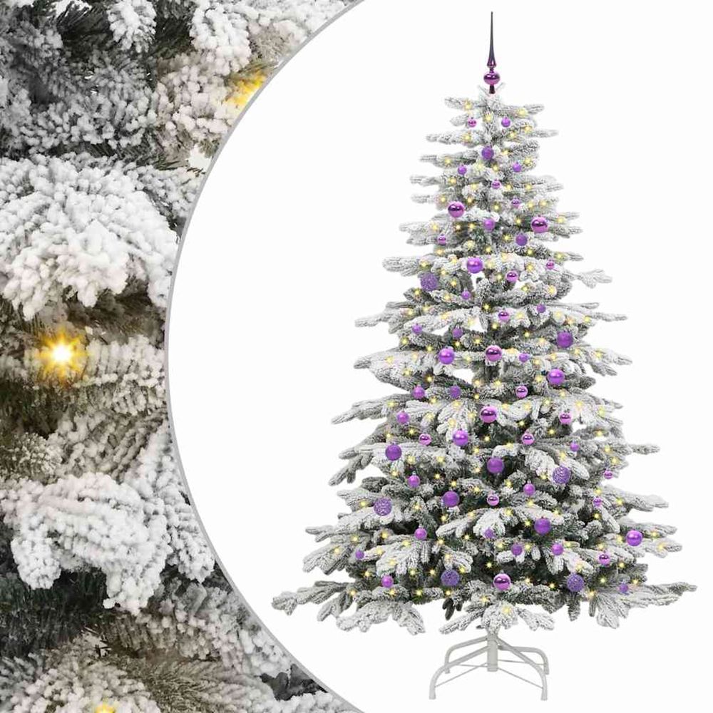 Sapin de noël artificiel à branches articulées blanc 210 cm