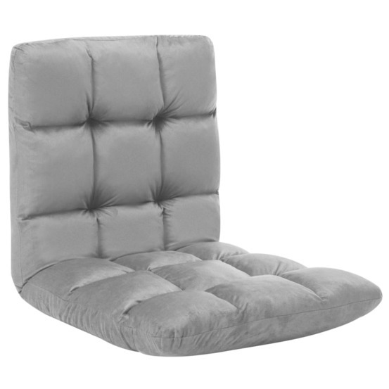 Chaise pliable de sol gris clair microfibre