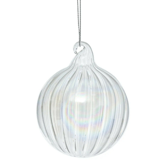 Boule de noël striée en verre