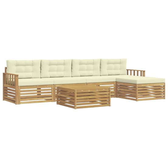 Ensemble de canapés d'extérieur 7 pc blanc et crème polyester
