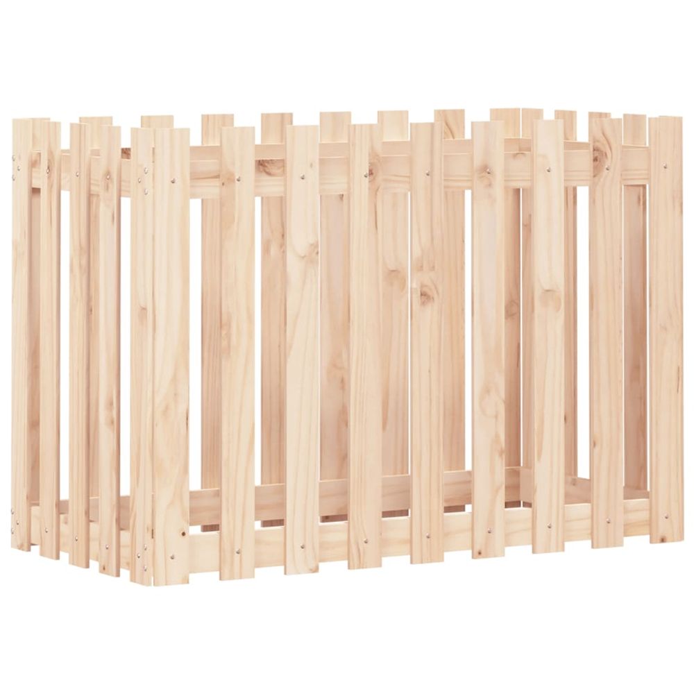Lit surélevé de jardin design de clôture 100x50x70cm pin massif