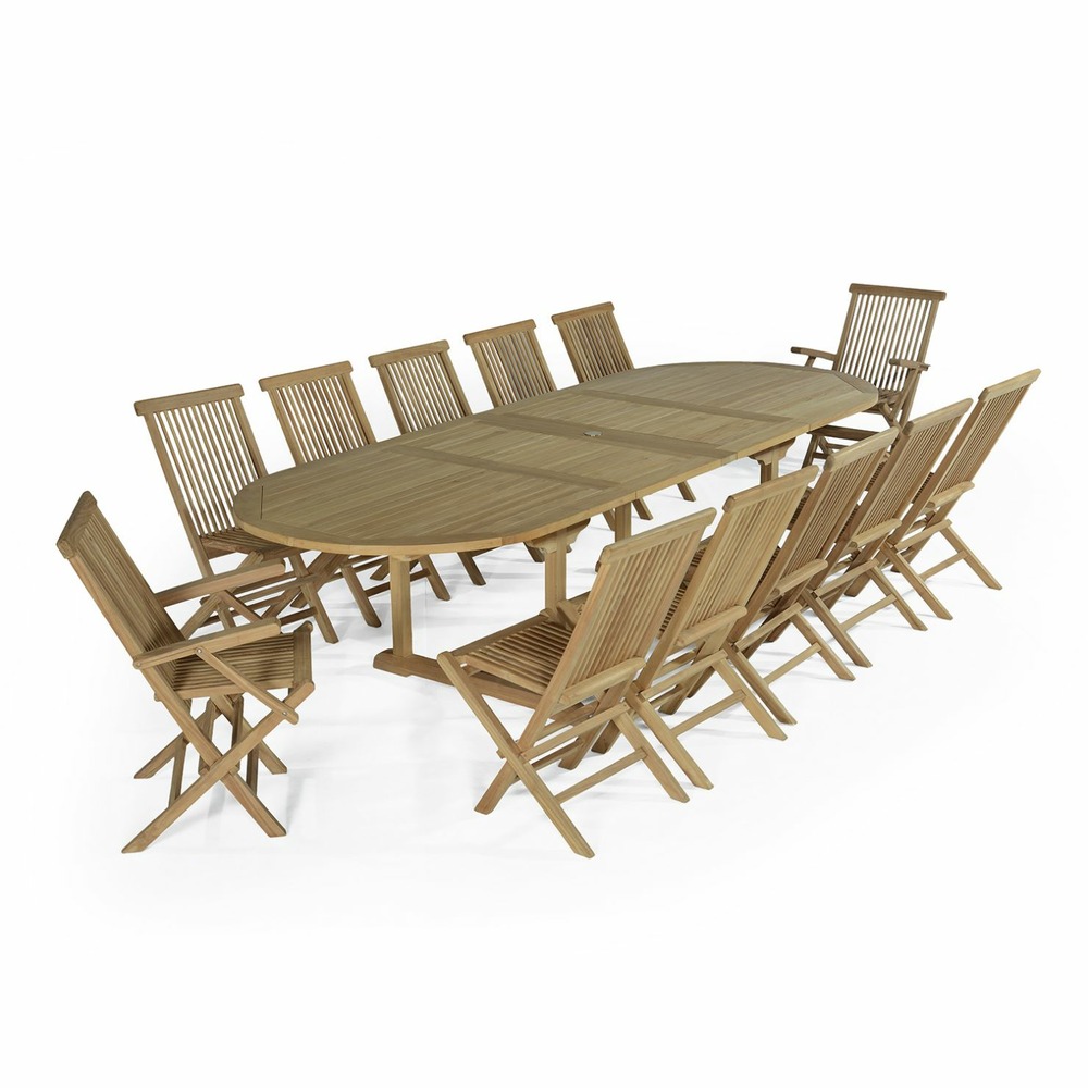 SALON DE JARDIN TECK MIAMI-(783894)