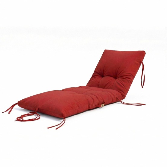 Coussin pour bain de soleil en polyester 185 x55cm rouge