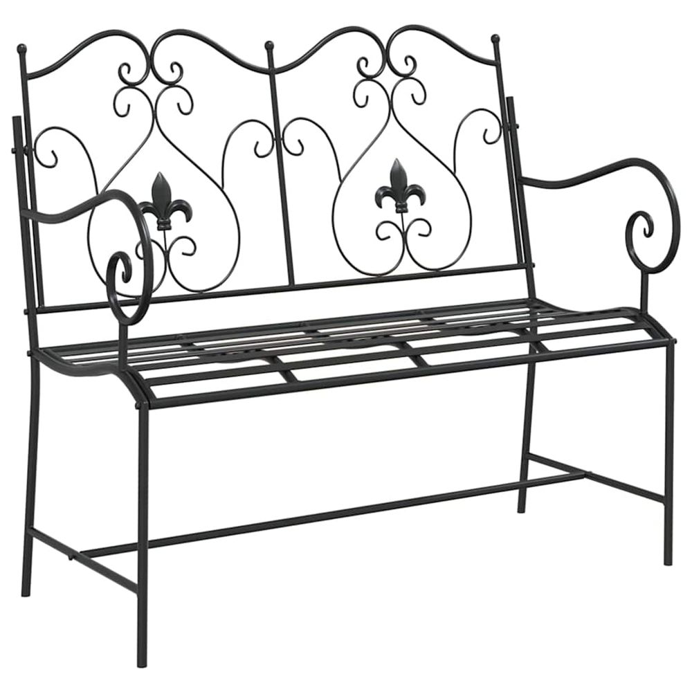 Banc de jardin 2 -seater 104 x 54 x 93 cm acier noir