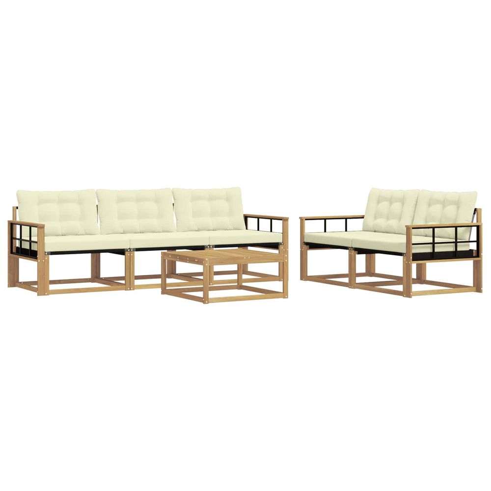 Ensemble de canapés d'extérieur 6 pc blanc et crème