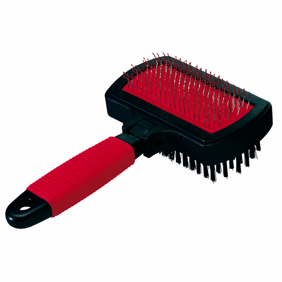 Ferplast carde avec brosse pour chiens et chats gro 5982, idéale pour les animaux à poils moyens et longs, 17 x 10,5 x h 5