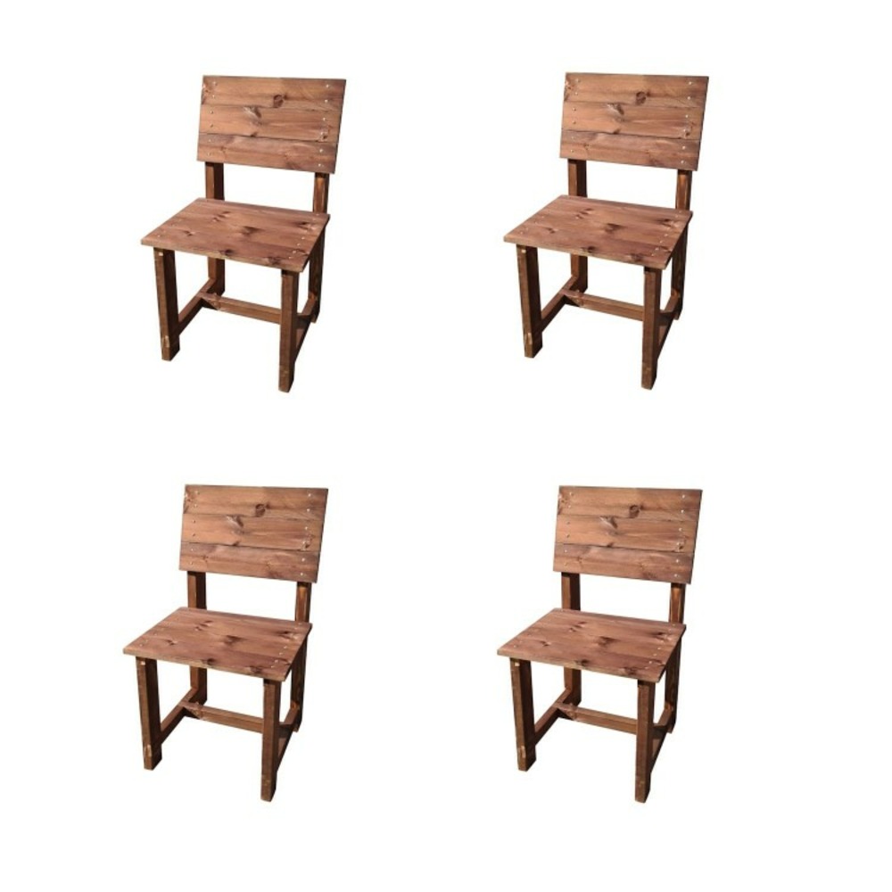 Lot de 4 chaises d'extérieur en bois masgames batea brun