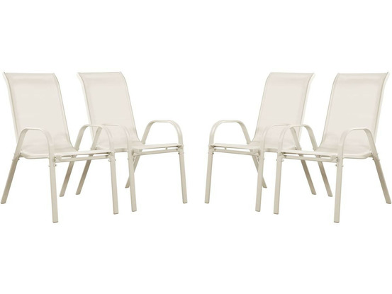 Fauteuil jardin Textilène Cordoba - Phoenix - Écru - Lot de 4