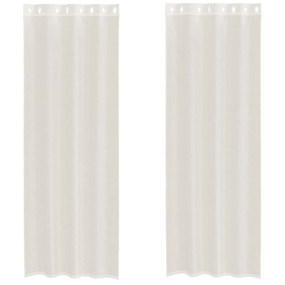 Rideaux en voile avec œillets 2 pcs crème 140x260 cm