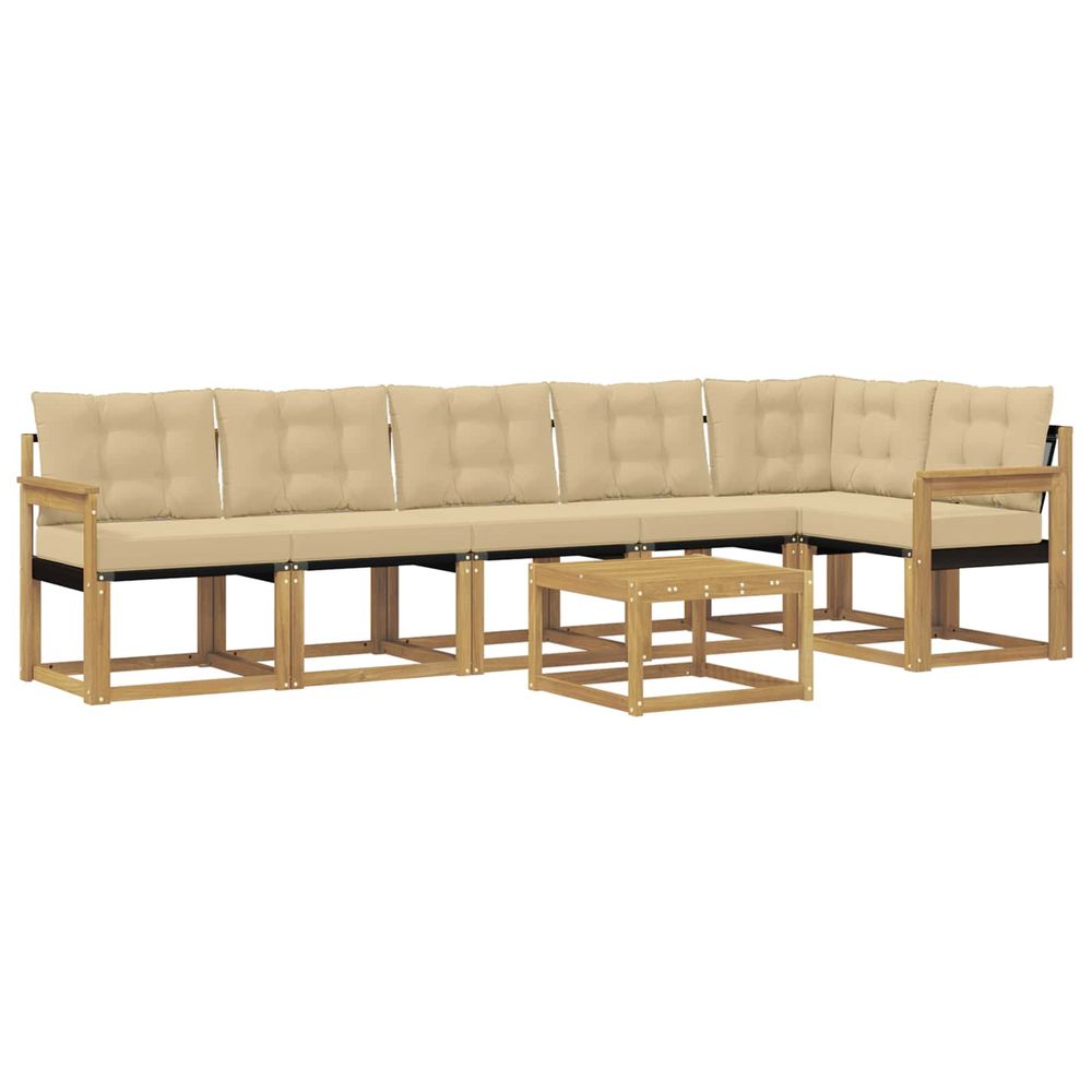 Ensemble de canapés d'extérieur 7 pc blanc et beige
