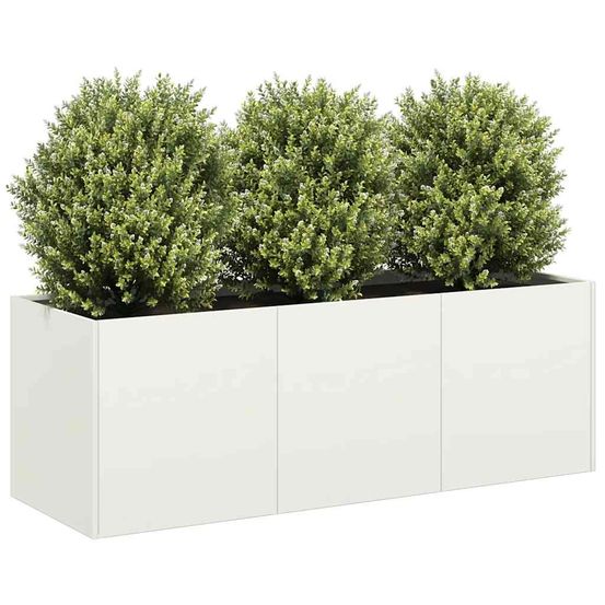 Grande jardinière acier laminé à froid jardin balcon blanc 120cm