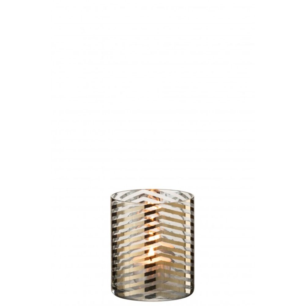 Photophore Laura Verre Transparent Small - Bougeoir Élégant Pour Ambiance Chaleureuse