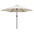Parasol meuble de jardin en porte-à-faux avec led 3 m blanc sable