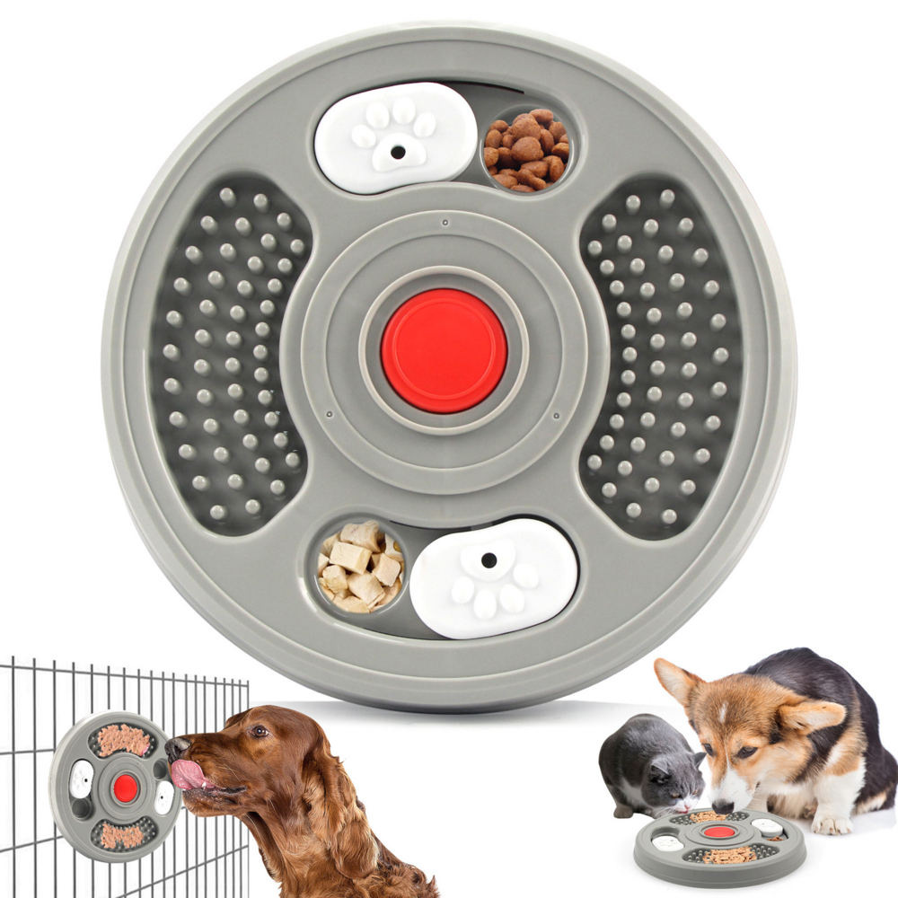 Gamelle slow food grise pour chien - mcboson - gamelles compatibles avec les cages pour chiens