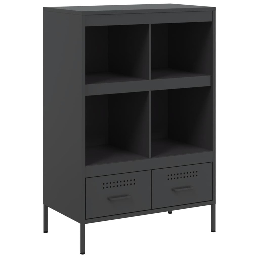 Buffet haut noir 68x39x101,5 cm acier