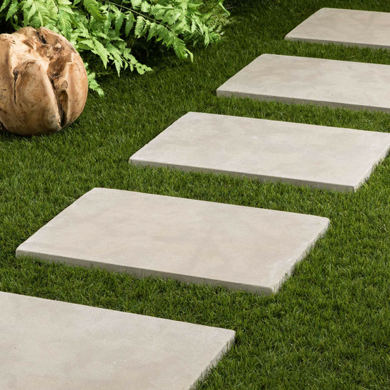 Pas japonais rectangle pierre de l'atlas beige 60x40x3 cm (à l'unité) - ro'ma nature