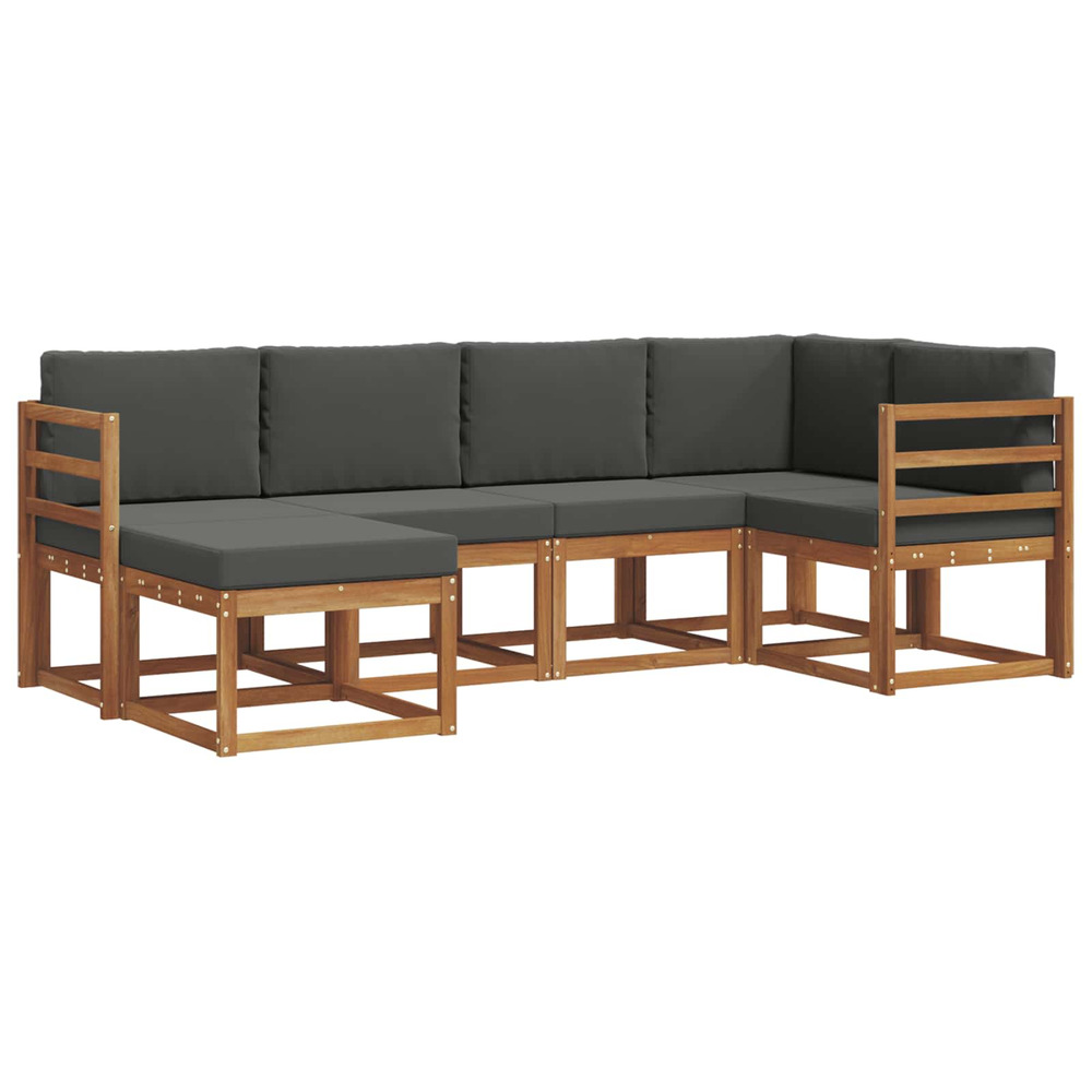 Ensemble de canapés d'extérieur 6 pcs naturel et anthracite