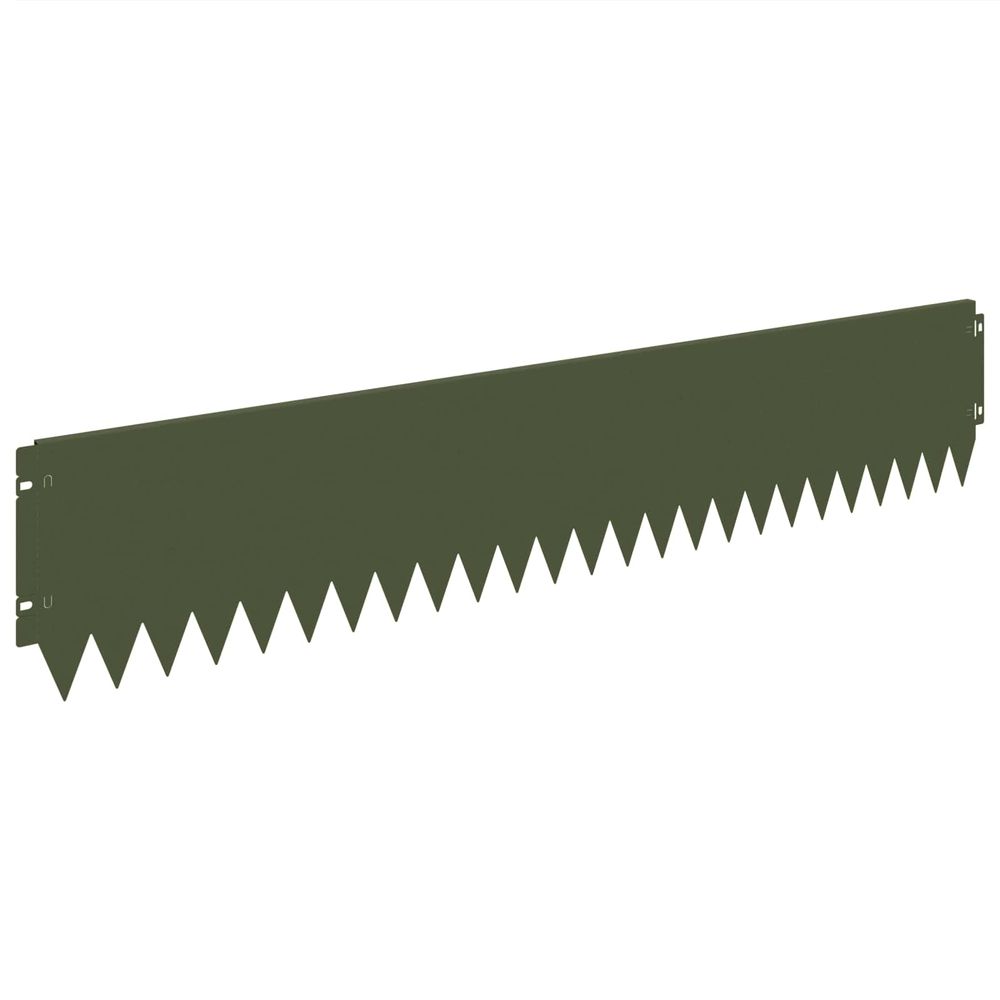 Bordure de pelouse 20 pc 103 x 20 cm acier vert olive