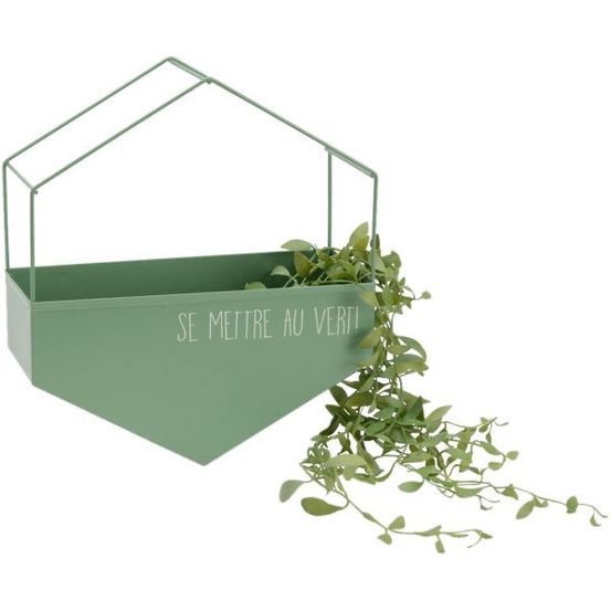 Cache-pot en métal hexagonal se mettre au vert
