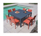 Mimaos - ensemble table et chaises de jardin - 8 places - terracota