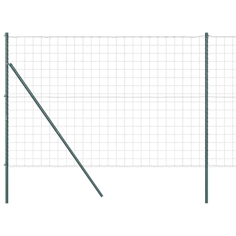 Clôture avec poteau vert 1,6 x 10 m acier et pvc