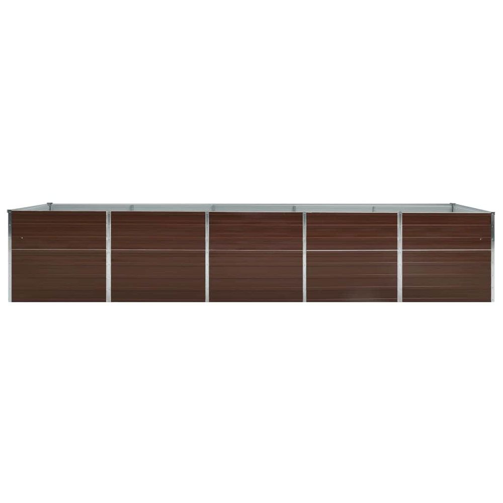 Lit surélevé de jardin acier galvanisé 400x80x45 cm marron