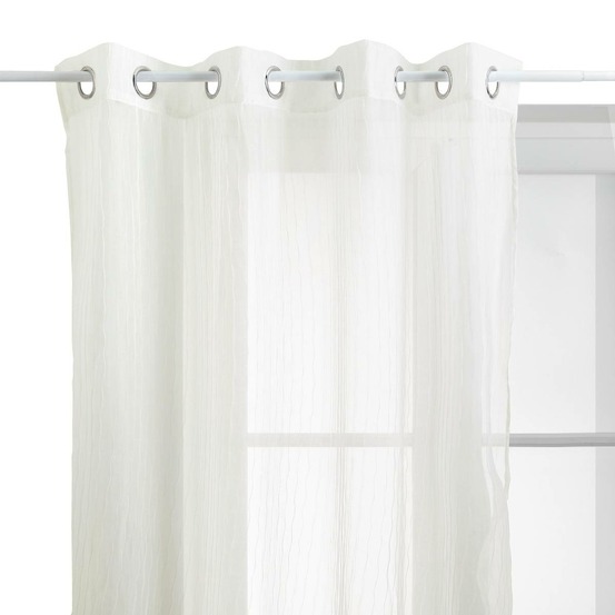Voilage mila rayures texturées140x240cm blanc