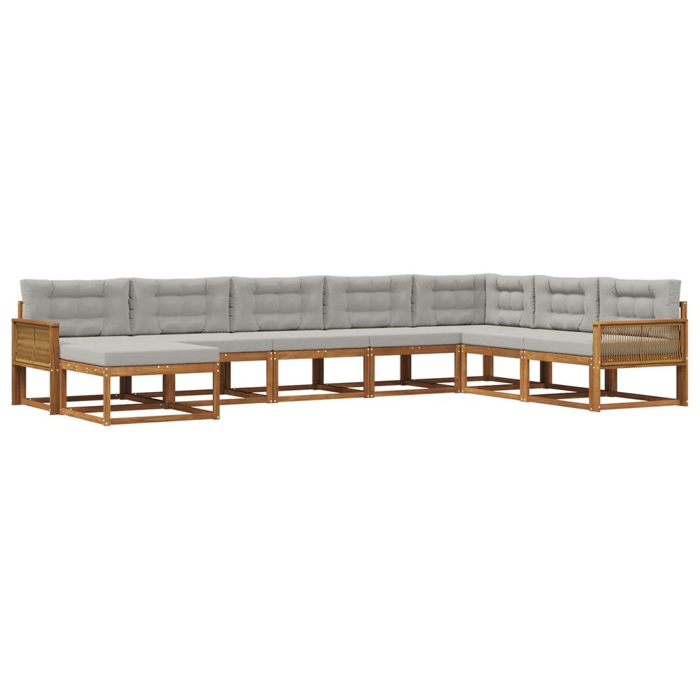Ensemble de canapés d'extérieur 8 pc naturel et gris clair