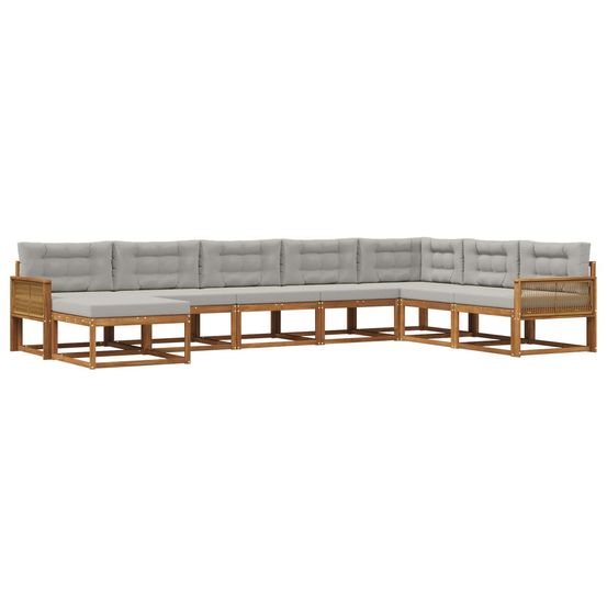 Ensemble de canapés d'extérieur 8 pc naturel et gris clair