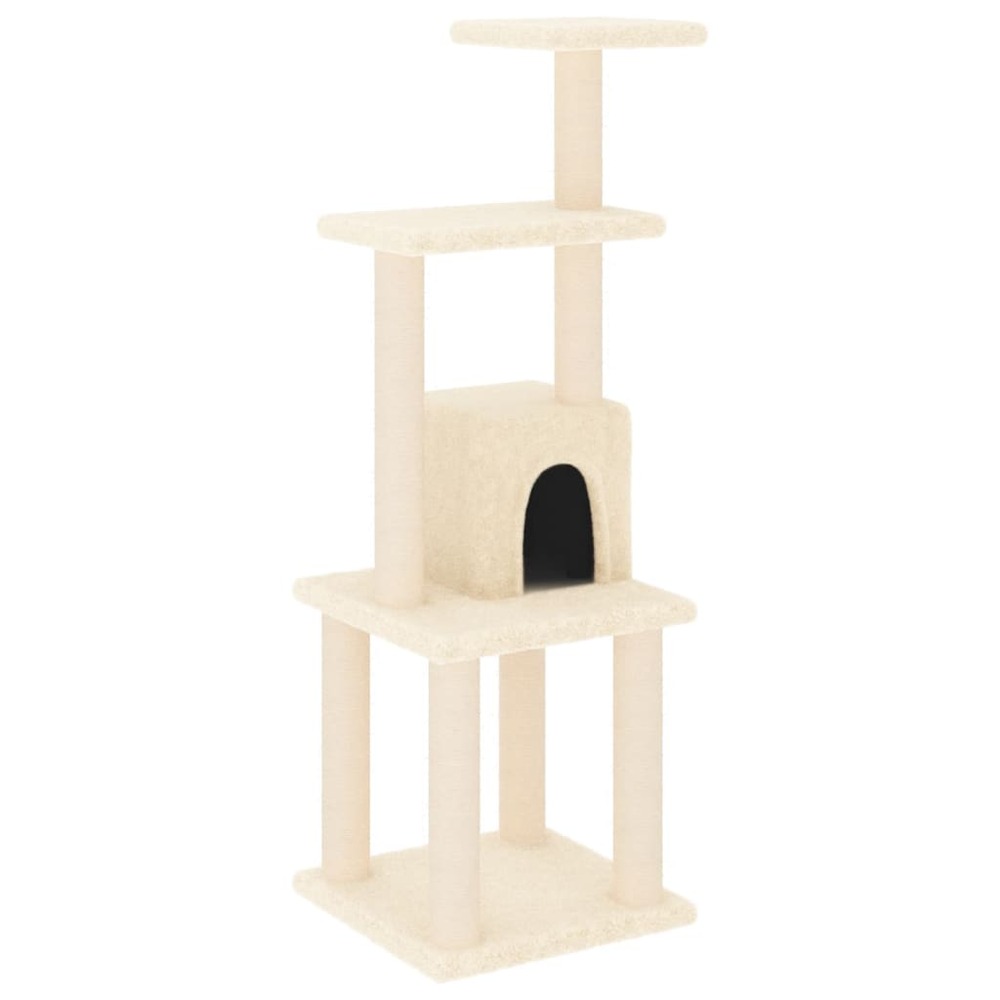 Arbre à chat avec griffoirs en sisal crème 105 cm