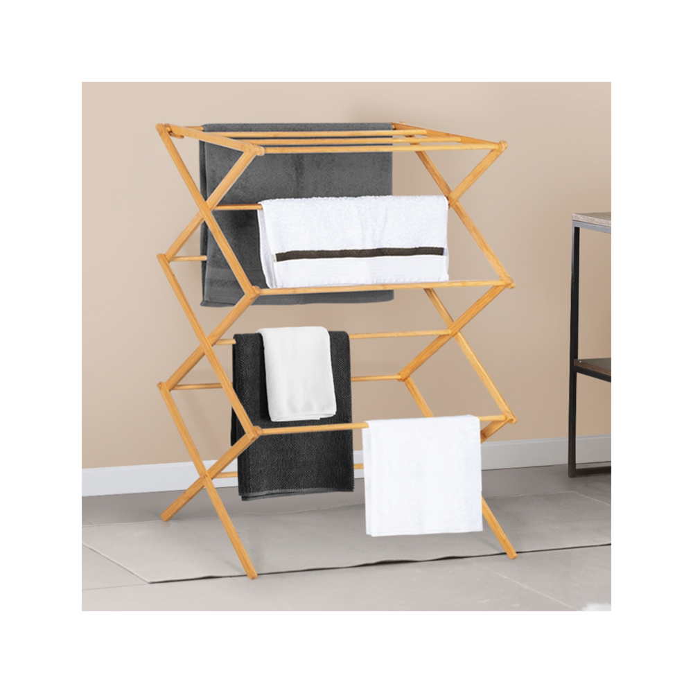 Séchoir à linge accordéon rita capacité 7m en bambou