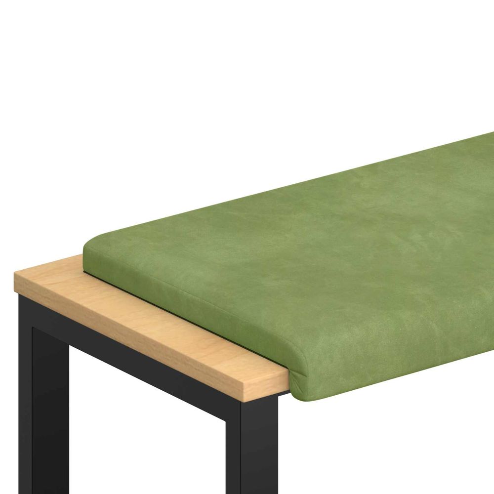 Coussin de banc velours vert clair profondeur 35 cm