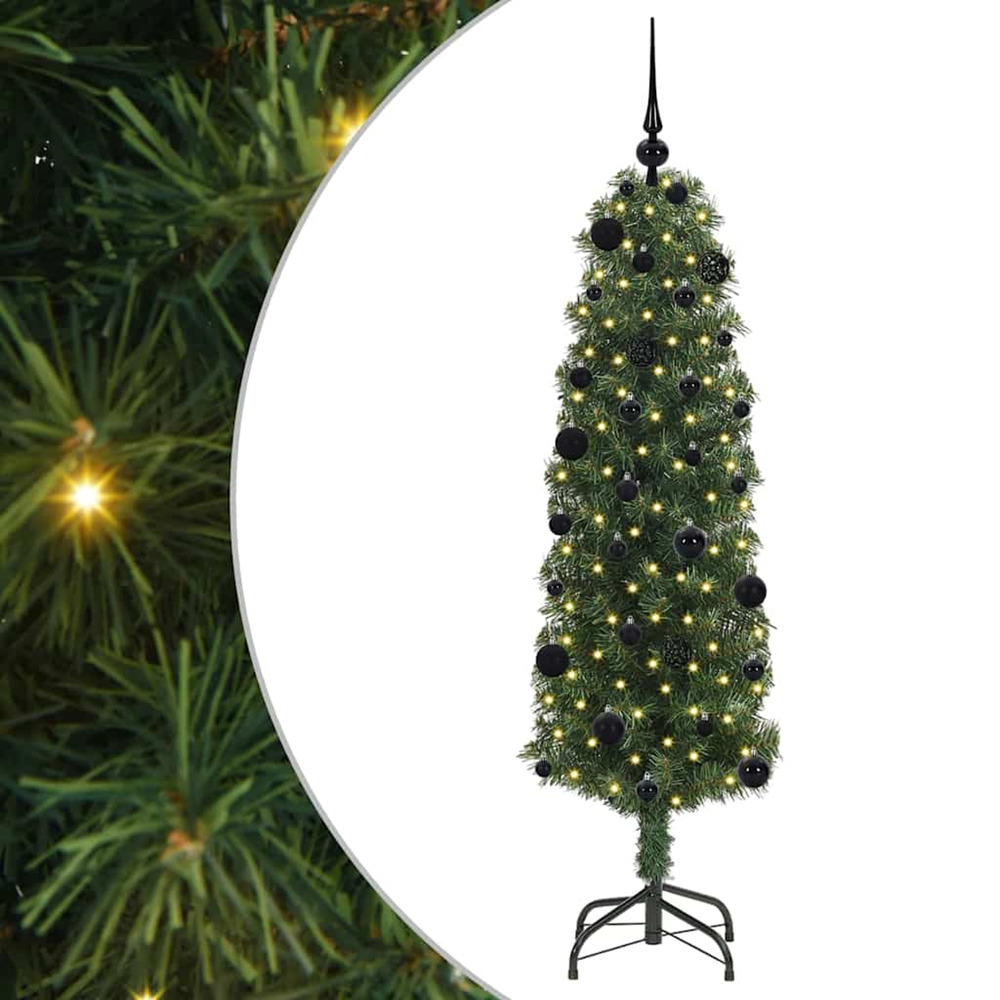 Sapin de noël artificiel vert 150 cm pvc et acier et plastique