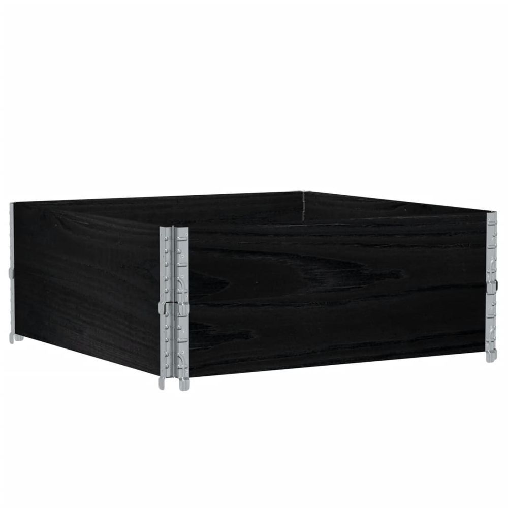 Colliers de palette 2 pcs noir 100x100 cm bois de pin solide