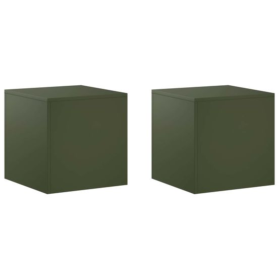 Support de plante 2 pcs vert olive 40 x 40 x 40 cm acier