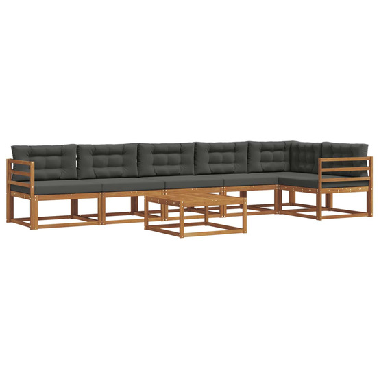 Ensemble de canapés d'extérieur 7 pcs naturel et anthracite