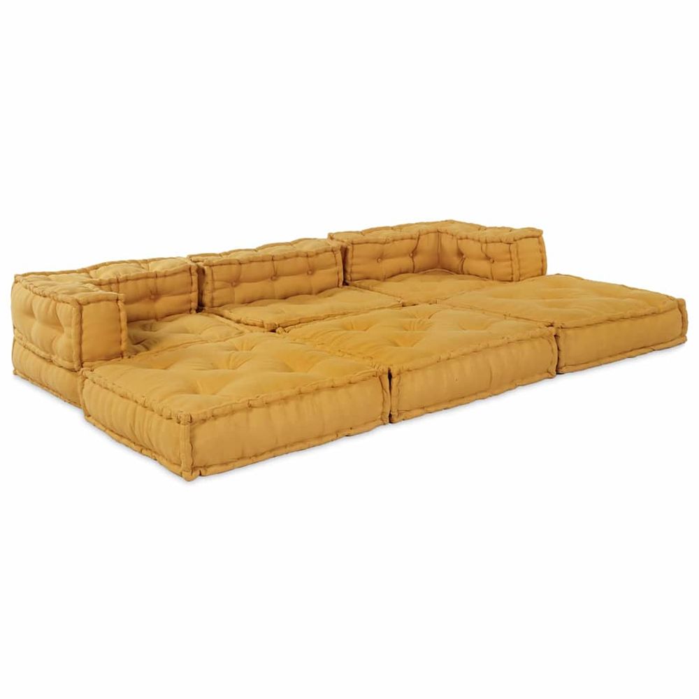 Unité de canapé modulaire 2 pc tissu jaune 140 x 70 x 56 cm
