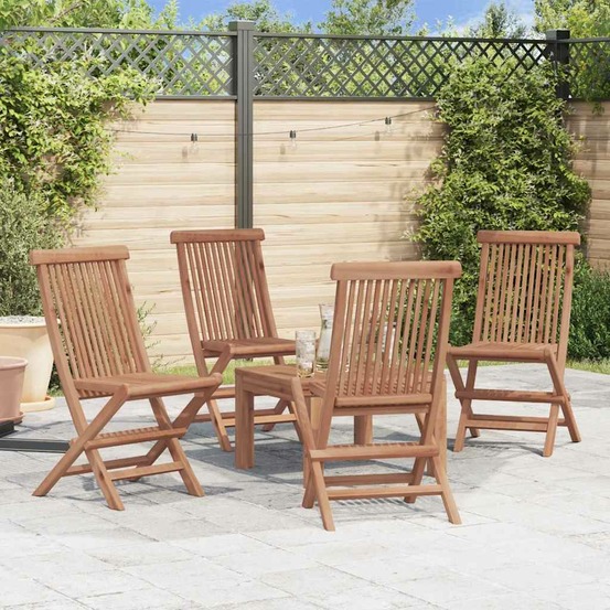 Chaises pliables de jardin lot de 4 bois de teck solide
