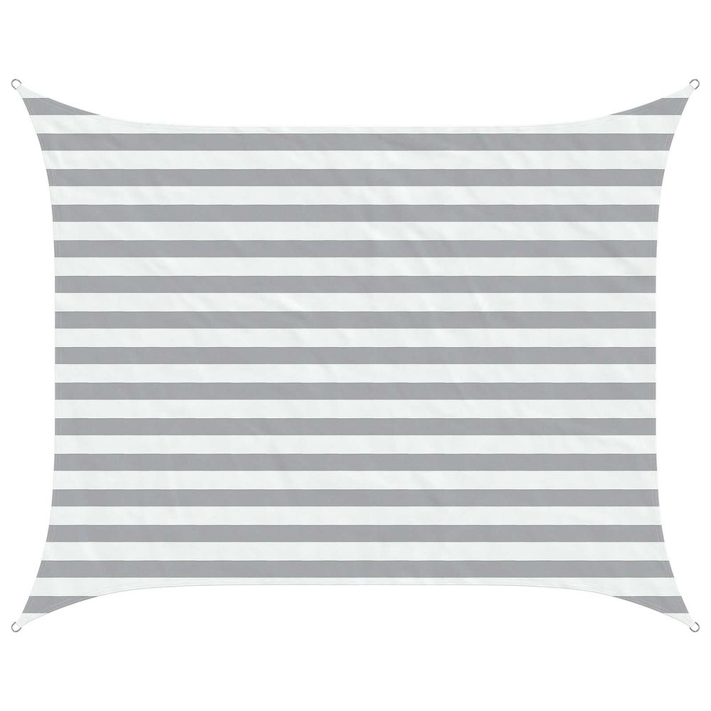 Voile d'ombre gris clair et blanc 2 x 2,5 m