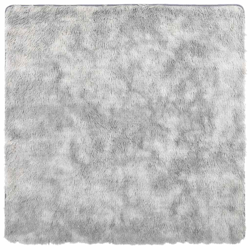 Tapis shaggy à poils longs navarra gris argenté 160x160 cm