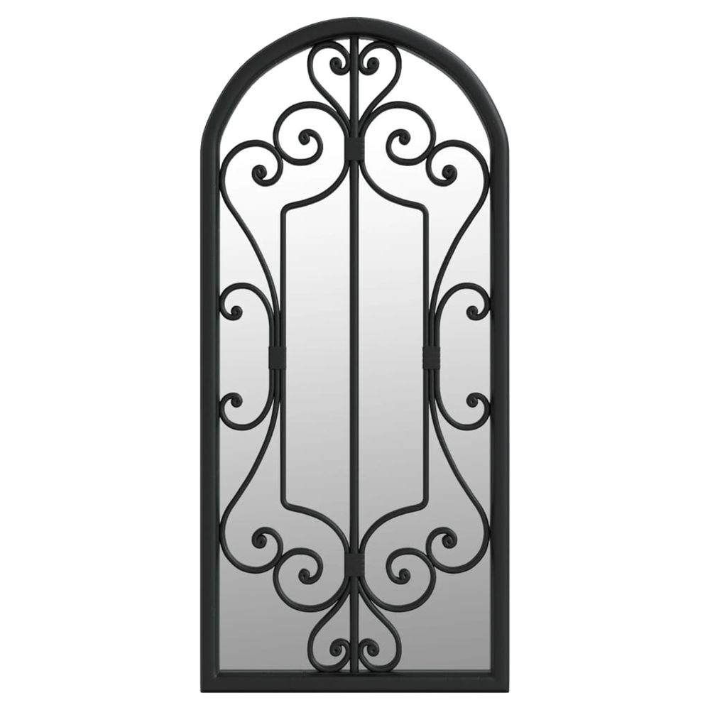 Miroir de jardin noir 100x45 cm fer pour utilisation extérieure