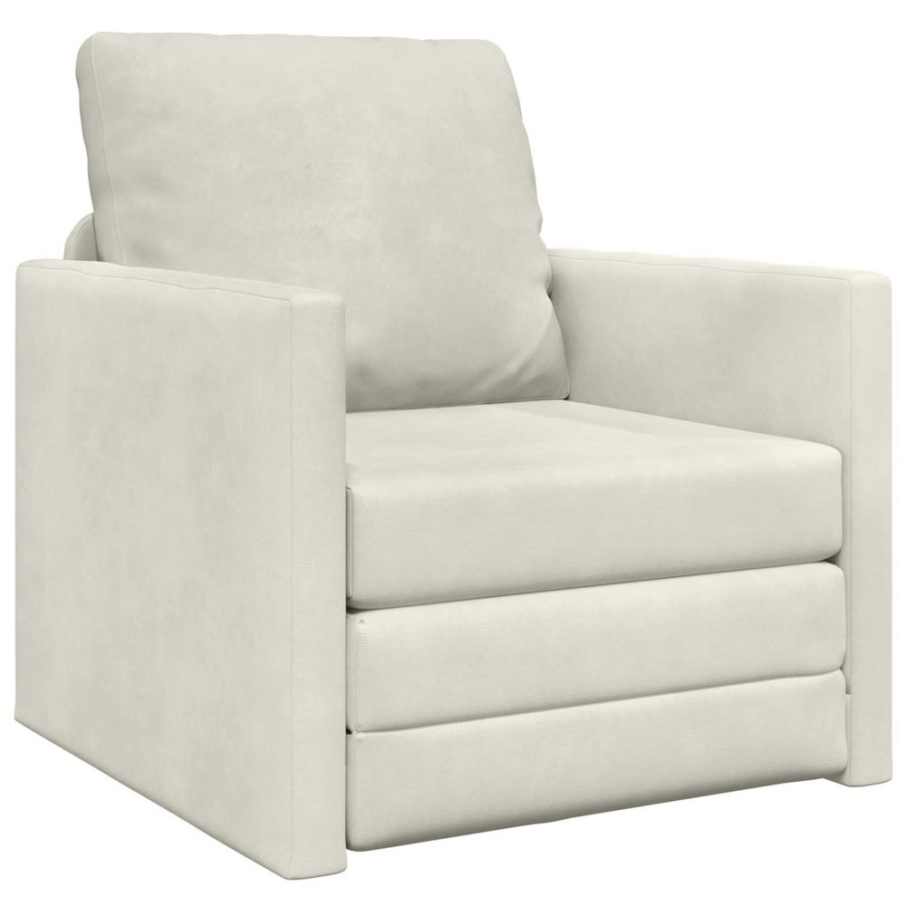 Canapé-lit crème 74 x 77 x 81 cm velours